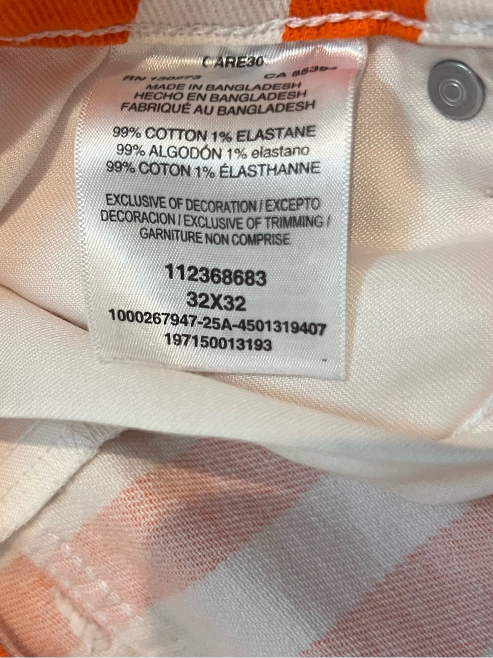 WHATAWrangler Orange and White Striped Jeans - Picture 4 of 8